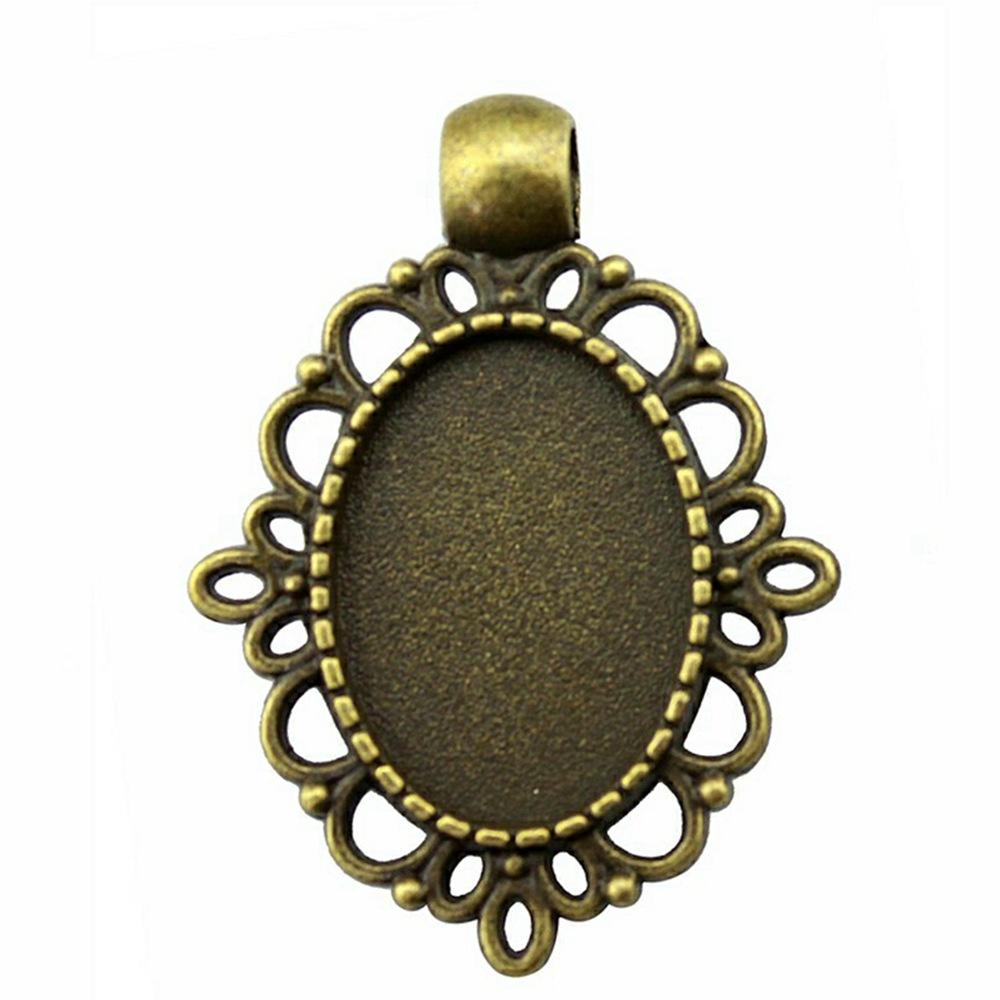 10pcs Fit 13x18mm Oval Glass Cabochon DIY Oval Cameo Cabochon Pendant Base Setting For DIY Jewelry Making