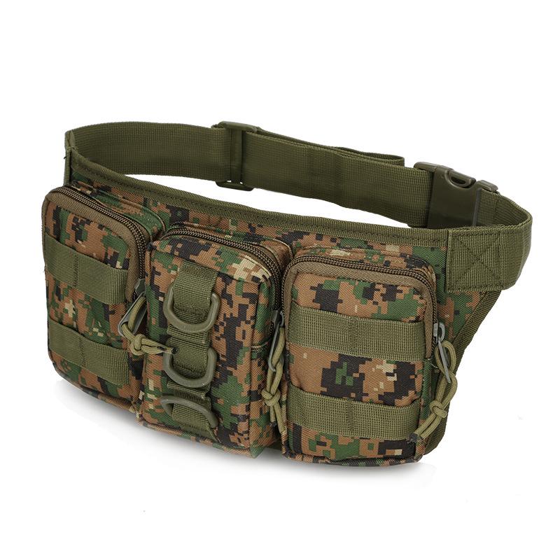 Tactical Camouflage Waterproof Fanny Pack for Outdoor, Cycling, and Mountaineering with Three Compartments