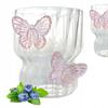 Ecarla Glass With Wavy Walls Butterfly Pink 260Ml Szk161