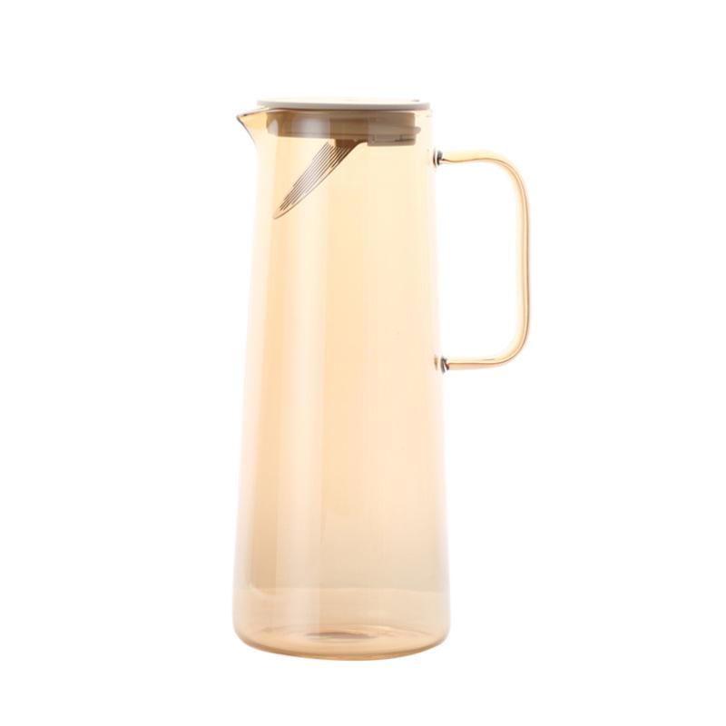 Amber High-Capacity Glass Pitcher Set for Cold Beverages