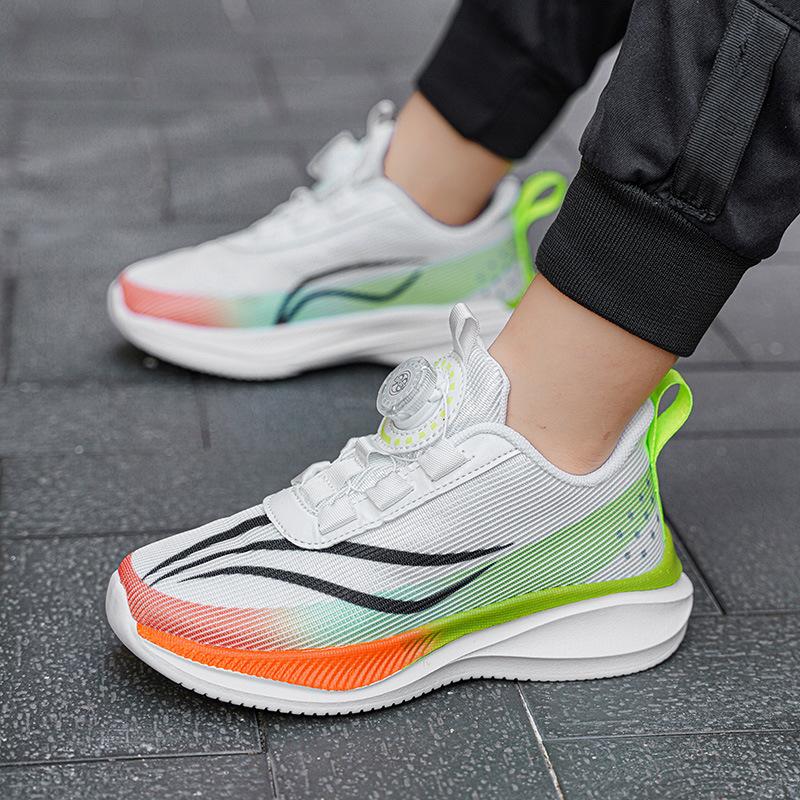 

Одноклассники Мальчики Дышащие Кроссовки с вращающейся пряжкой Китайский стиль Красный кролик Повседневная Новая Детская обувь среднего и большого размера Кроссовки 40