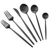 6Pcs Matte Gold Stainless Steel Daily Use Dinnerware Cutlery Set Tableware Teaspoon Flatware Wedding Dinner Dessert Set