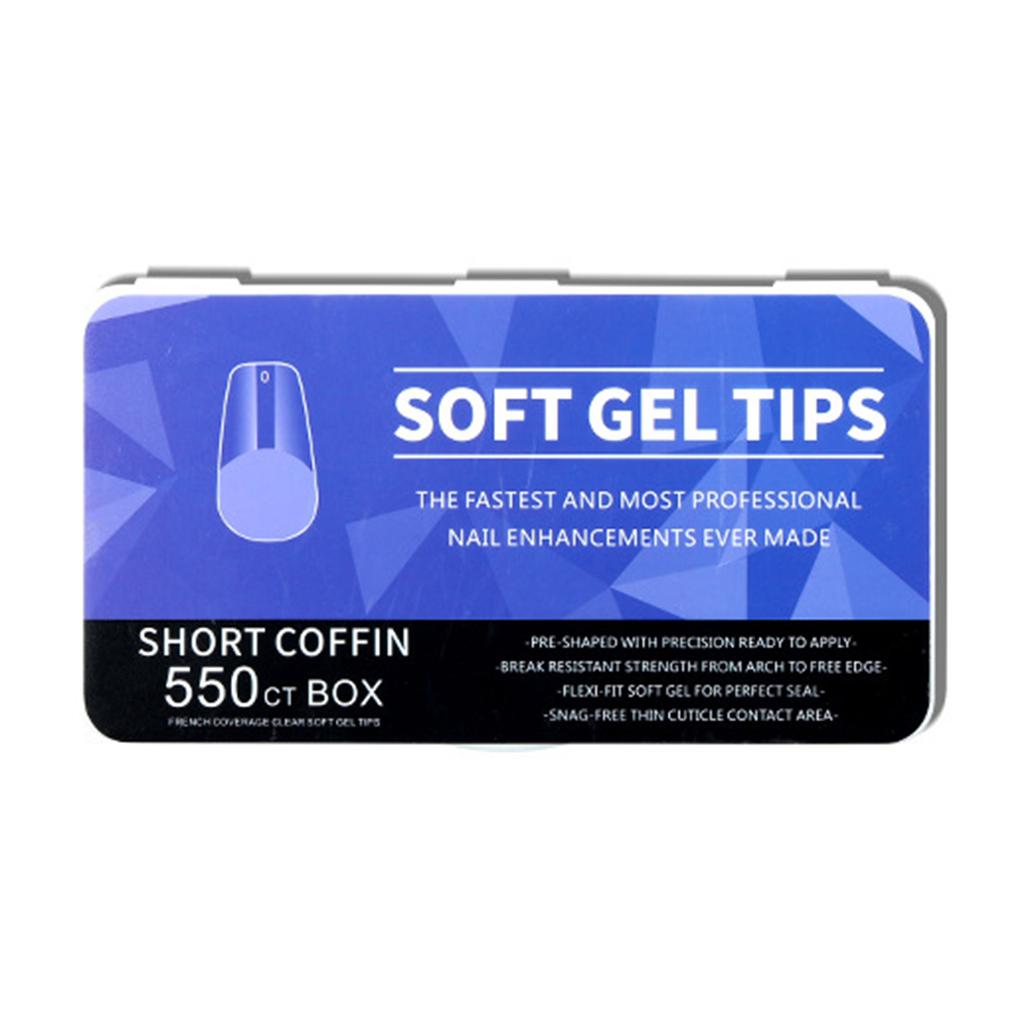 550x Soft Gels Tips Half Matte Nail Tips Ballerinas False Nail Extras Long Full Cover Nail Tips Press On Nail Tips