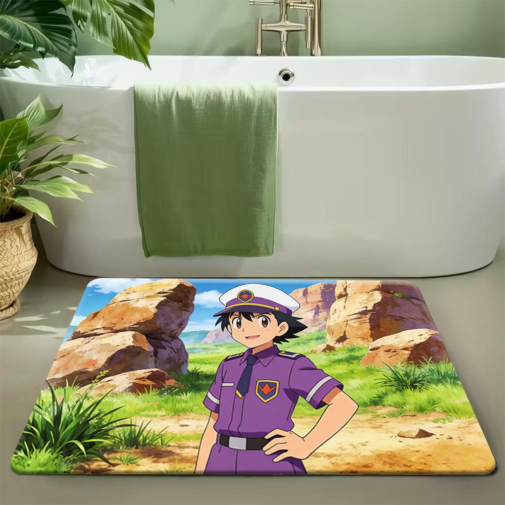 Pokemon Cute Pikachu & Friends Print Doormat Non-Slip Absorbent Floor Mat for Indoor Entrance 40x60cm