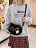 Cute Plush Cat Embroidered Small Shoulder Bag For Daily Use