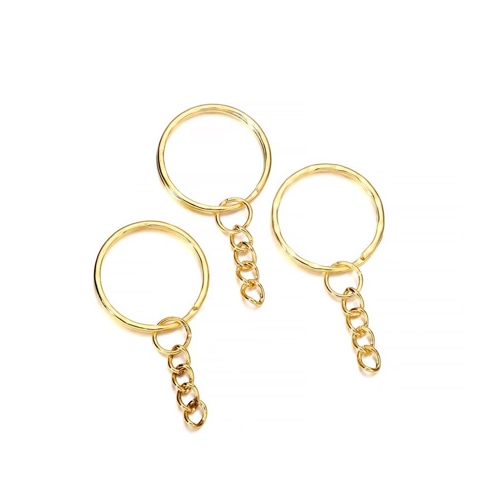 10 Teile/los 25mm Schlüssel Ring Schlüsselanhänger Gold Farbe Rhodium Runde Split Schlüsselbund Schlüsselanhänger für DIY Schmuck Machen Entdeckungen zubehör
