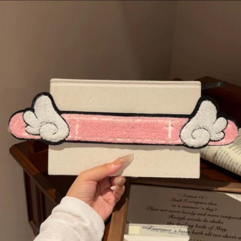 1/2Pcs New Fluffy Hair Bang Patch Set Cartoon Animal Reusable Hair Accessory Long Strip Portable Headband Shower