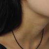 NORMALLEE [Silver 925] Black Spinel Gem Necklace (Short Ver.)