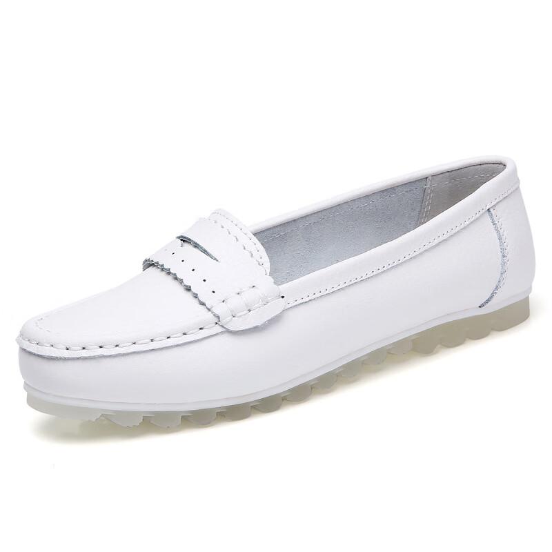 

ANZUEN Women s White Breathable Flat Shoes 41