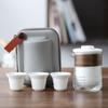 Ceramic teapot gaiwan with 2 cups a tea sets portable travel tea set drinkware