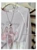 Plus Size Cherry Cat Cotton T-shirt with 3D Butterfly Design