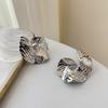 Unique Retro Metal Cold Abstract Simple Styling Sense Texture Exaggerated Irregular Round Earrings