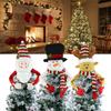 Top Christmas Tree Topper Cover Snowman Hat Xmas Tree Ornaments Home Decoration