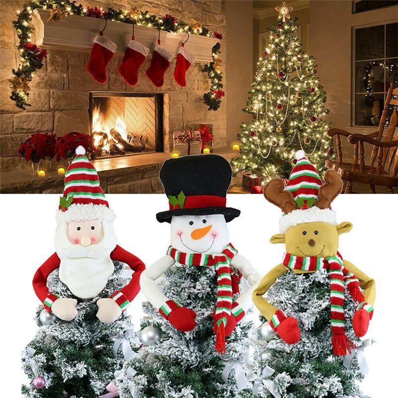 Top Christmas Tree Topper Cover Snowman Hat Xmas Tree Ornaments Home Decoration