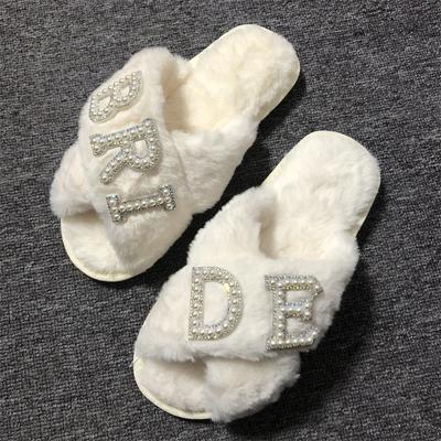 Pantofole di Peluche SPOSA/MOGLIE Scarpe da Doccia Luna di Miele Sposa Regali Romantici Creativi Damigella d'Onore Articoli per Matrimonio Oggetti di Scena per Foto di Matrimonio