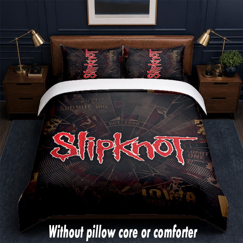 Slipknot Design Bed Bedding Set 1 Duvet Cover + 2 Pillowcases Soft Breathable Household Bed Linens