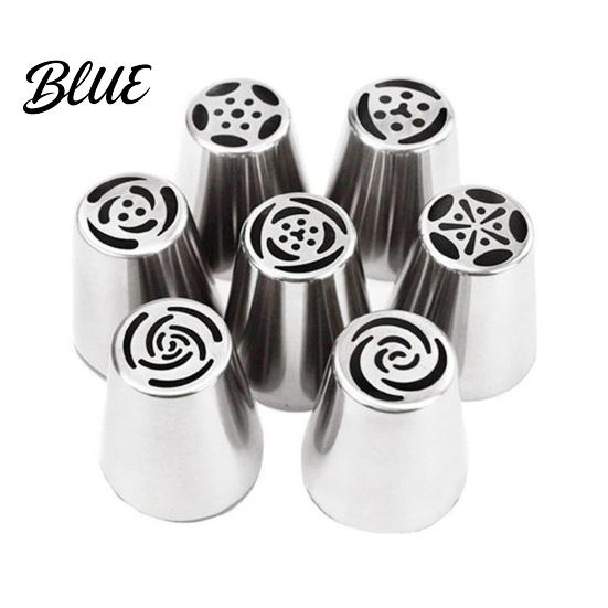 Cupcake Frosting Decorating Kits 7PCS Russian Piping Tips Set Stainless Steel Cake Pastry Tools for Desserts Nozzles Baking Supplies Wedding