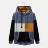ChArmkpR Men Patchwork Fleece Drawstring Sweatshirts Hooded Pullovers