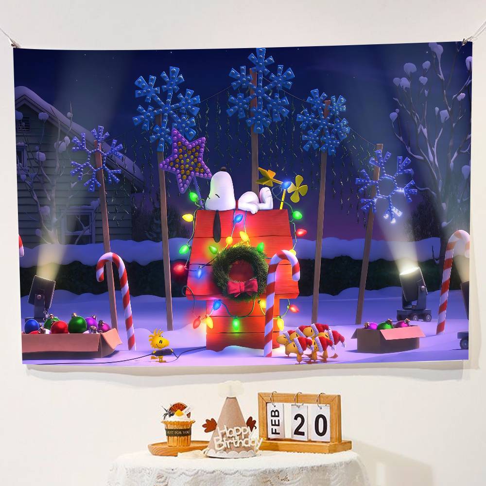 Anime S-Snoopy Cute Cartoon Dog Photography Studio Backdrop Outdoor House Party Decoration Photo Background Curtain Back Drop