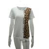 Leopard Print Round Neck Top: Elegant Short Sleeve T-shirt for Women, Casual Spring and Autumn Style 2025