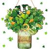Shamrock Decoration For Patrick's Day Parties With Wooden Frame And Green Leaf Festival Spring Accessory