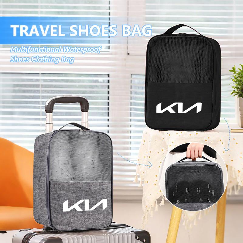 OXXN7 Car Logo Travel Shoes Storage Bag Waterproof Organizer Shoe Bags For KIA Ceed Sportage Rio K5 K2 Optima Cerato Venga Sedona