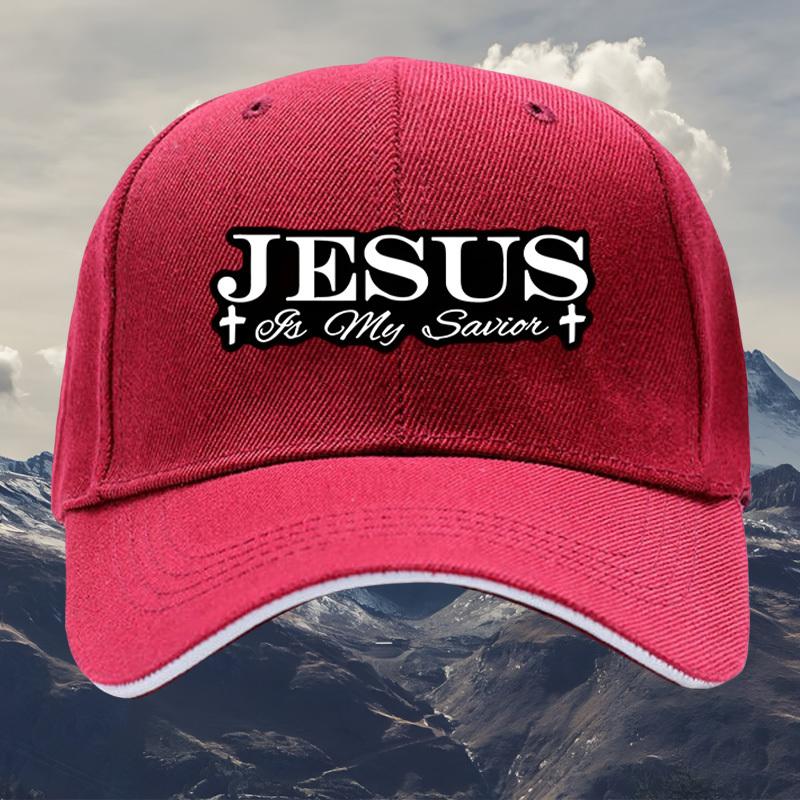 Black Baseball Cap Designed Jesus is My Savior Adjustable Breathable Comfortable Stylish Mens and Womens Hats Perfect