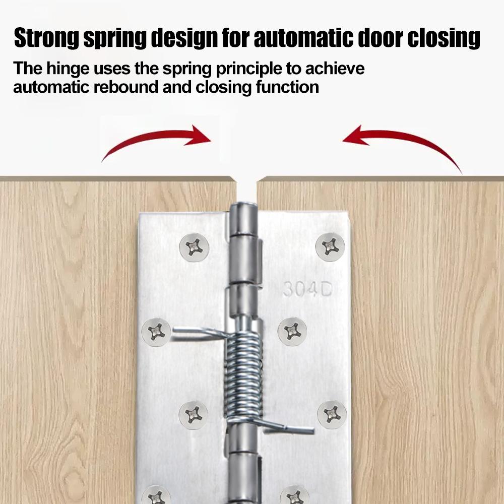 2/3/4 Inch Zelfsluitende Veer Scharnier met Schroeven Roestvrij Staal Sluitende Deur Scharnieren Dozen Kast Meubelbeslag Hardware