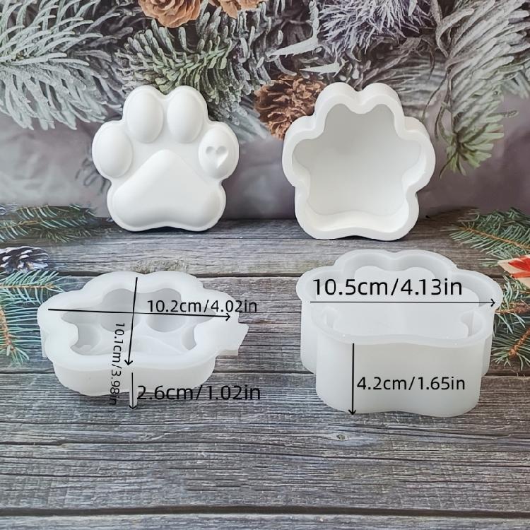 Stampo Artigianale in Silicone a Forma di Zampa di Cane Scatola Contenitore Stampi per la Creazione di Contenitori per Candele e Organizer per Regali Fatti a Mano