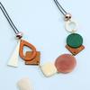 Collana Pendente Geometrico in Legno Vintage con Collare Collane Statement Bib Etniche Fatte a Mano per Donne Gioielli per il Collo