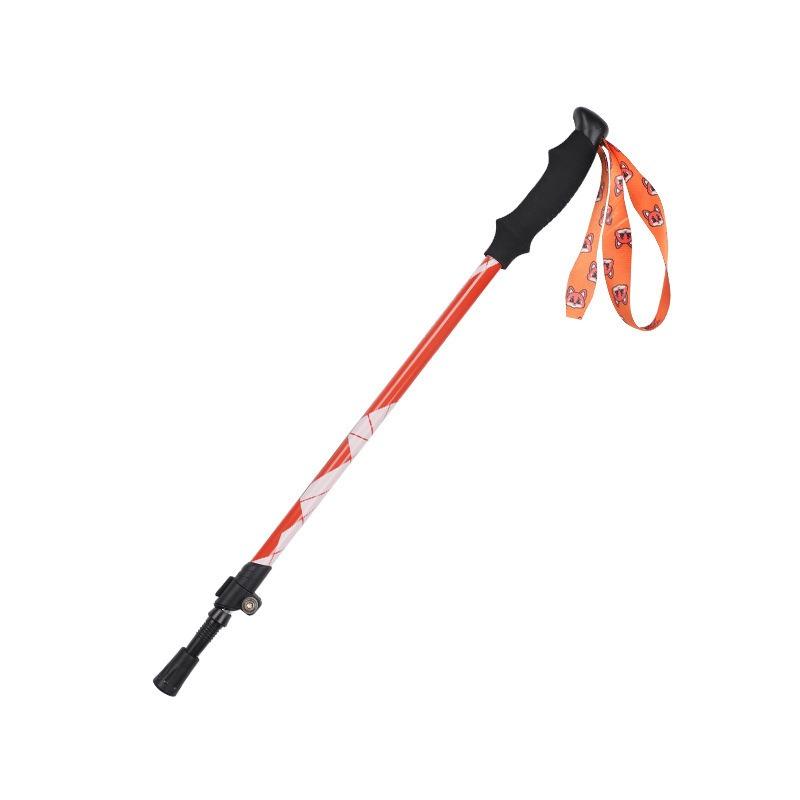 Outdoor Climbing Equipment Professional Telescopic Anti Slip Aluminum Alloy Ultra Lightweight Hand in Hand Cane Children s Hiking Cane оранжевый