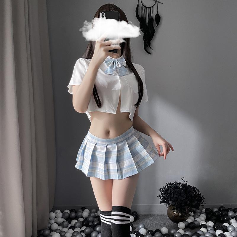 Sexy Sexy Student Dress Jk Uniform Pleated Skirt Seduction Cute Plaid Suit Sailor Role Performance