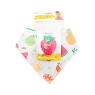 Silichu Lätzchen + Beißset 1173, Keine Zähne (3 Monate oder länger), Erdbeere, Koreanische Babyprodukte