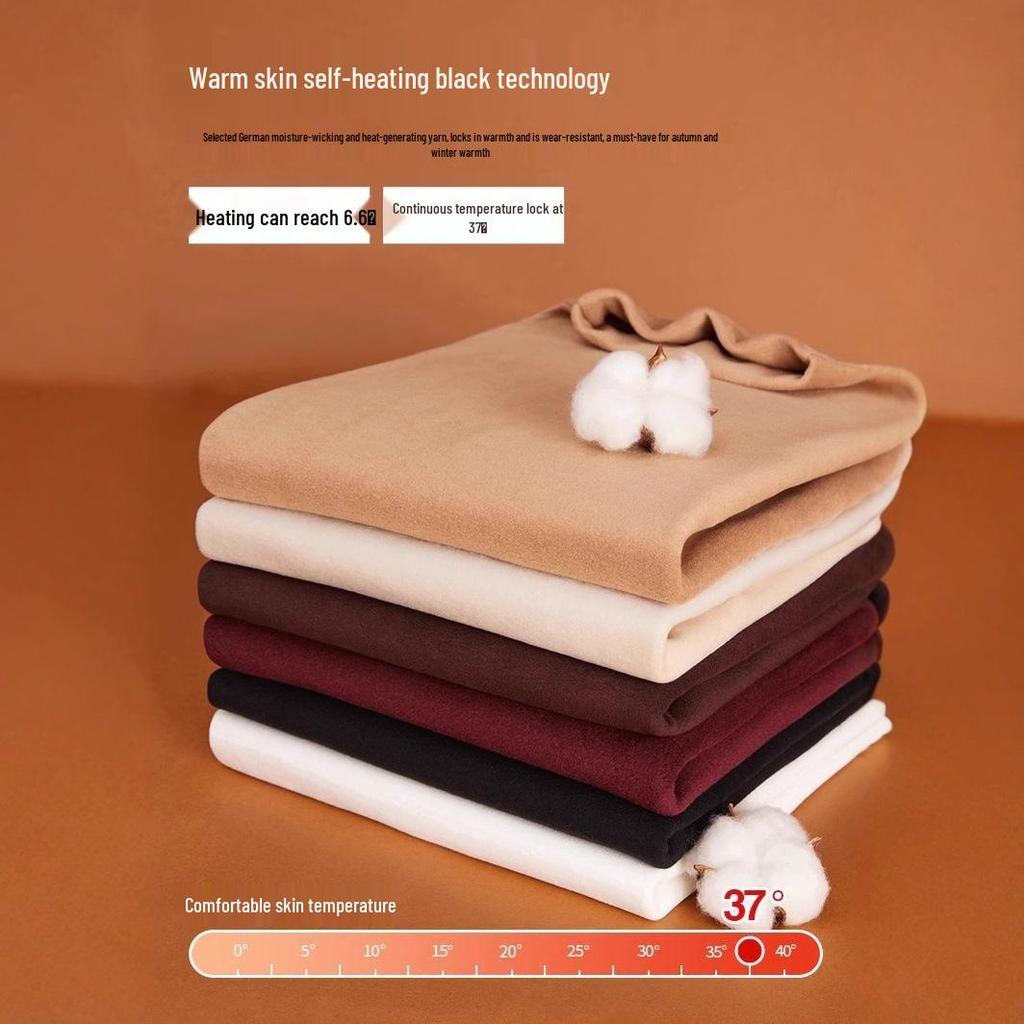 Women's Thermal Half-High Neck Brushed Long-Sleeve Base Layer Top for Autumn/Winter