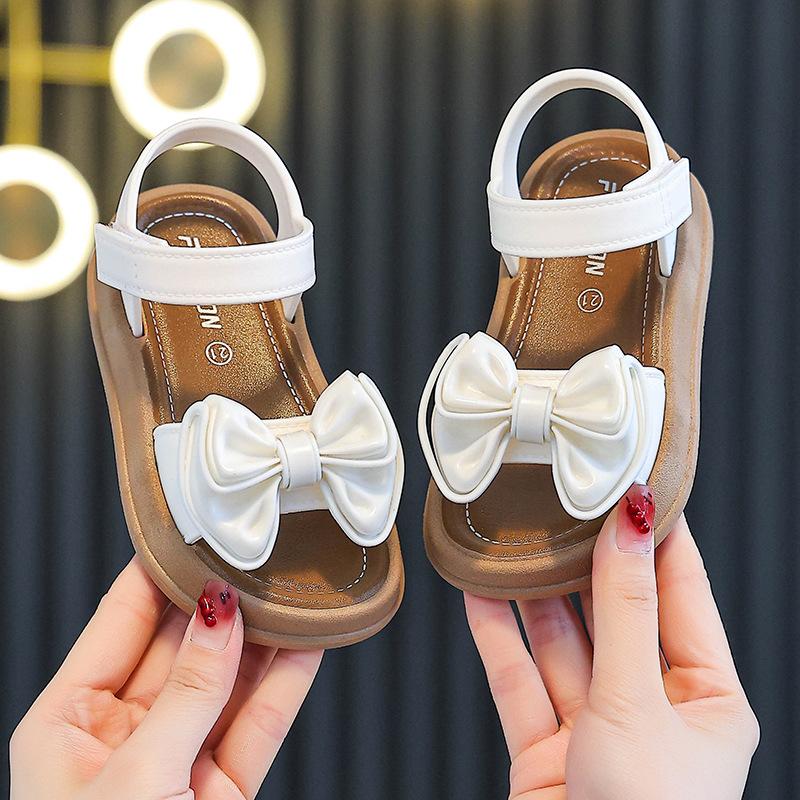 Kinder Prinzessin Sandalen Neu Sommer Rutschfeste Weiche Sohle Mädchen Große Kinder Schleife Mädchenschuhe Baby Strandsandalen