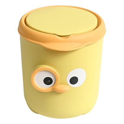 Mini kosz na śmieci z pokrywką Uroczy kreskówkowy design Plastikowy kosz na śmieci na blat z pokrywką na stół