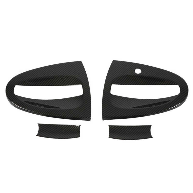 4ks Carbon Fiber Style Carbon Fiber Style Car Exteriér Dveřní Rukojeť Kryt misky Výměna obložení pro Smart Fortwo W451