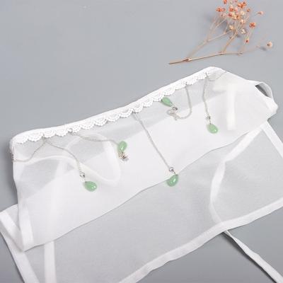 Pure Color Face Veil Women's Hanfu Style Half Transparent Sunscreen Headwear Fashionable Accessory for Various Occasions