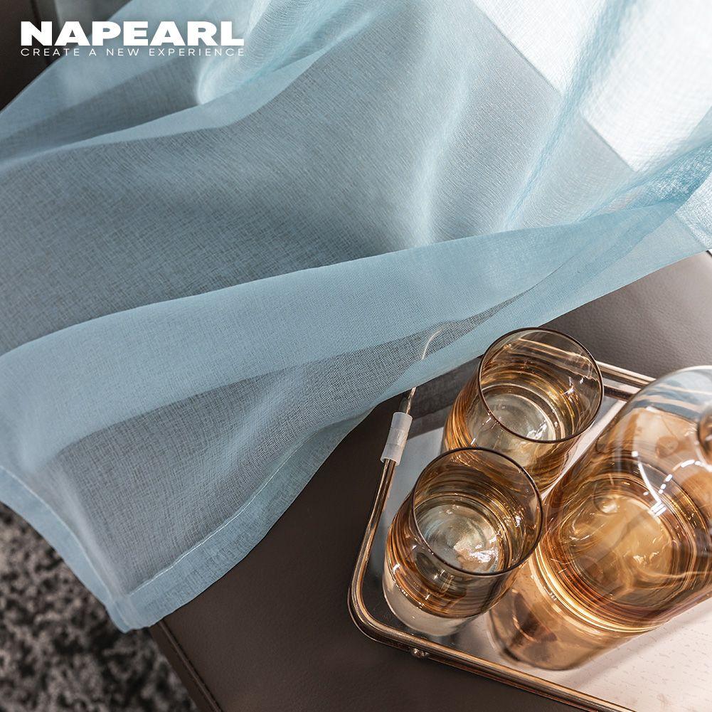 1PC NAPEARL Simple Elegant Tulle Sheer Curtain Solid Color Window Screening for Living Room Bedroom Home Decor