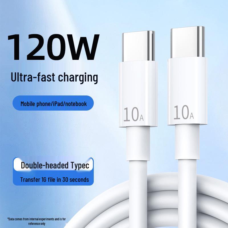 120W Dual Type-C PD Fast Charging Cable for Apple, Huawei, Xiaomi