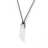 Rechteckige Naturstein-Halsketten für Damen Dalmatien-Obsidian-Anhänger-Halsketten Schwarze Lederkette Herren Modeschmuck Geschenk