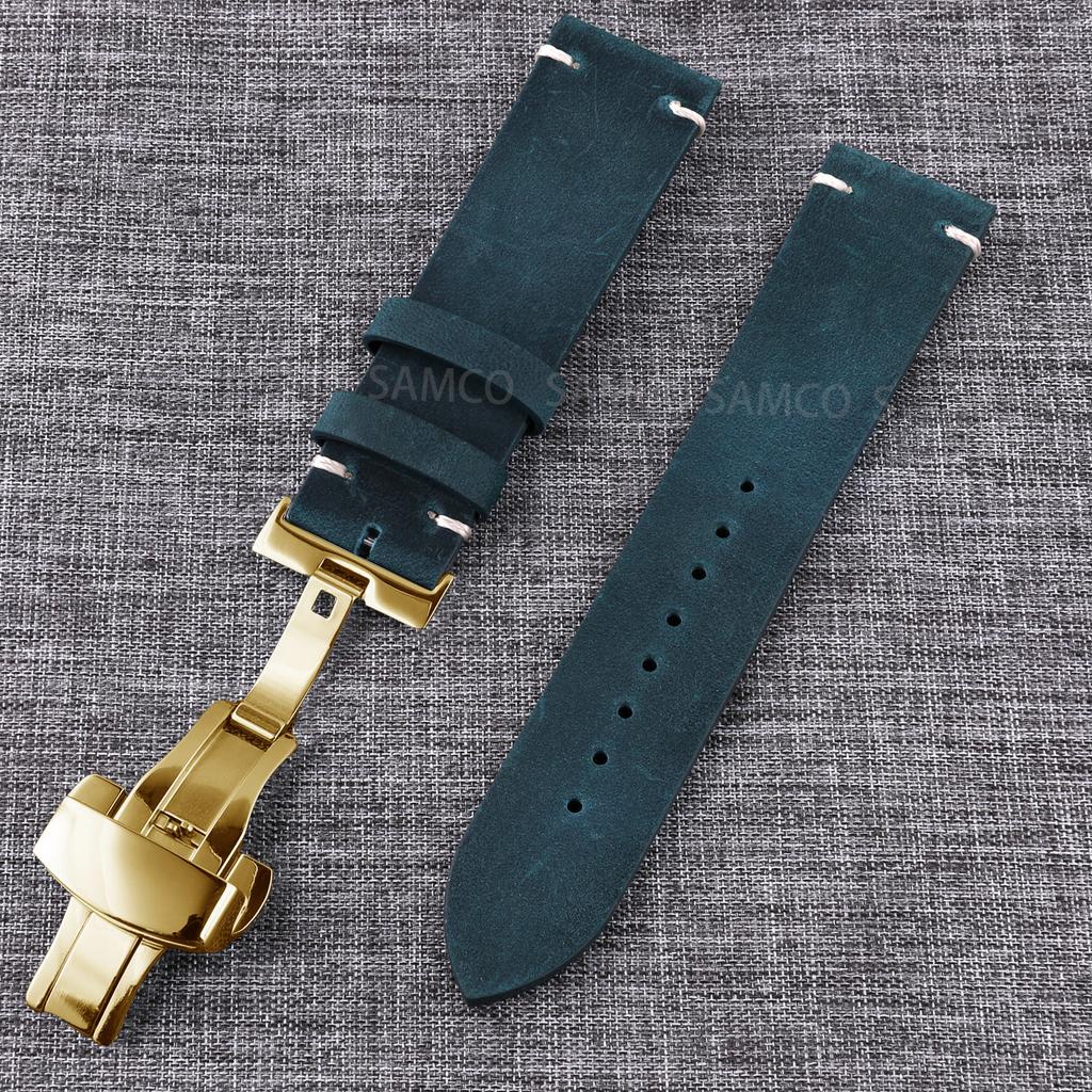Genuine Leather Watch Bands , Vintage Top Grain Leather Watch Straps 18mm, 19mm, 20mm, 21mm, 22mm, 24mm for Seiko Citizen Orient