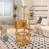 Solid Wood Multi-Layer Cat Condo with High Jump Platform & Sisal.