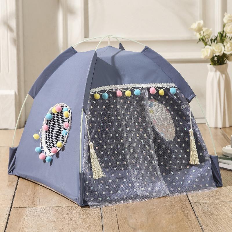 Custom Hot Sale Washable Dog Tent Spring Summer Pet Tent Breathable Pet House Small Dog And Cat Tent