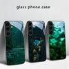 Forest Stream Pattern For Samsung Galaxy S20 S21 S22 S23 Plus S24 FE S25 Ultra S26 Edge S25+ S20+ S22+ Black Glass Phone Case