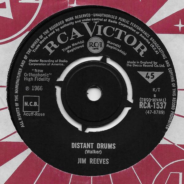 

7inch Record JIM REEVES Distant Drums Old Tige RCA1537 RCA Victor UK Rock Used