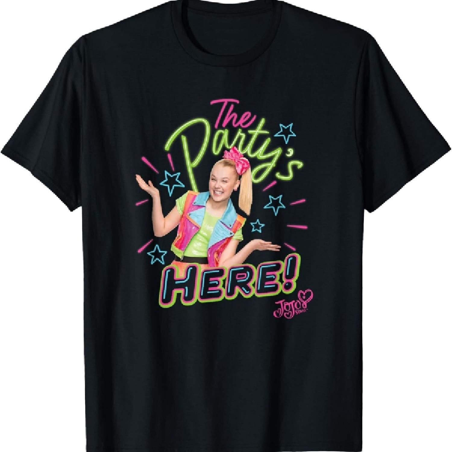 

JoJo Siwa The Party s Here! Birthday Poster T-Shirt XXXXXL чёрный