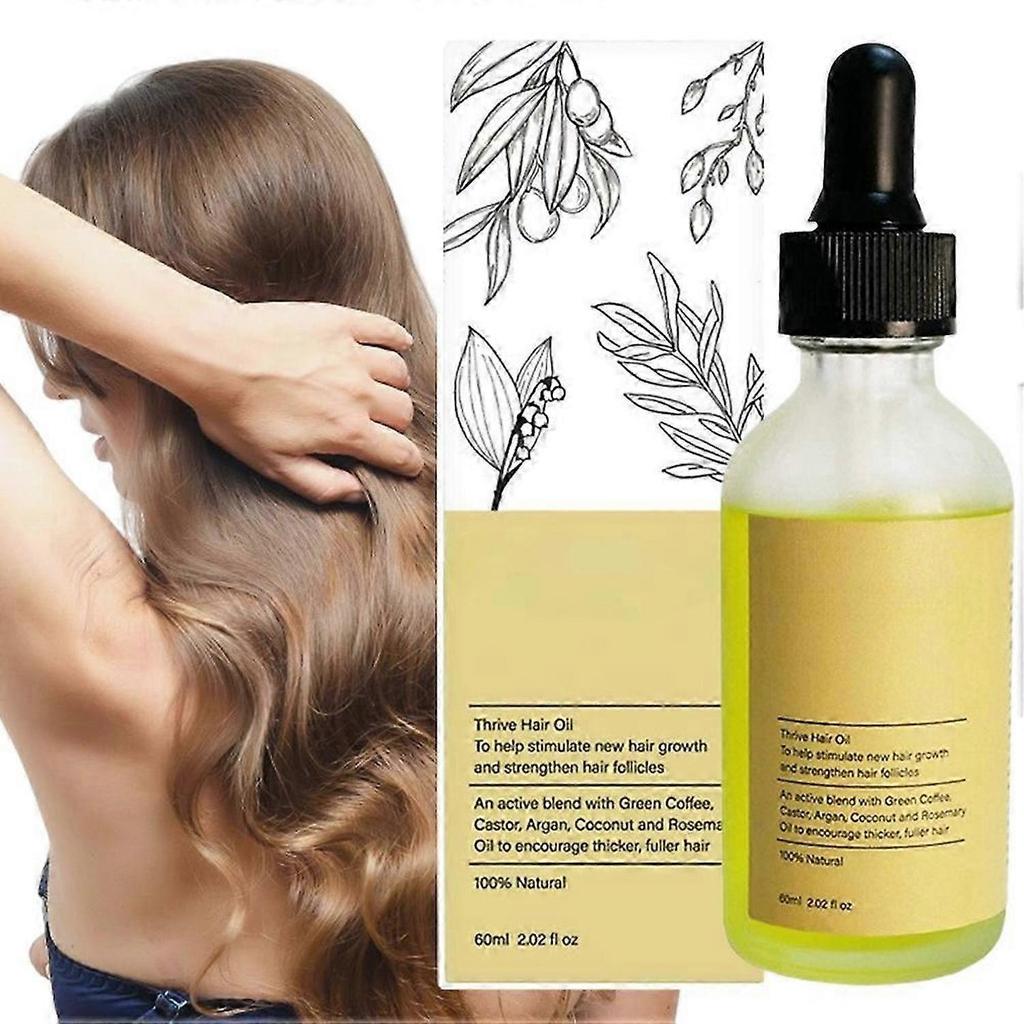 Hair Growth Oil, Natural, with Biotin, Castor , Argan & Rosemary, Effective Serum for Damaged Hair