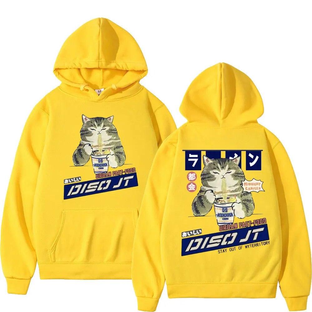 

Осенне-зимние толстовки с капюшоном унисекс с принтом кота из мультфильма, унисекс, повседневные модные толстовки, толстовка большого размера, уличная одежда, одежда y2k 4XL