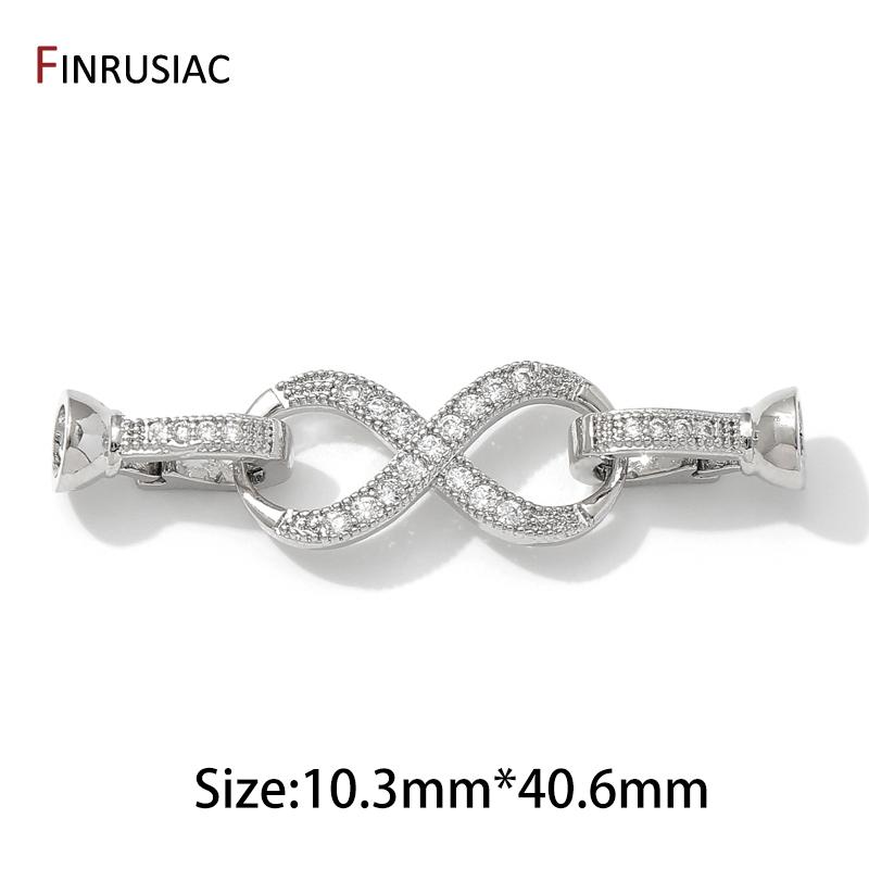 

18K Gold Plated Brass Inlaid Zircon Pearl Clasps Connector Clasps, Lock Clasps For DIY Bracelet Necklace Making Supplies 1 piece